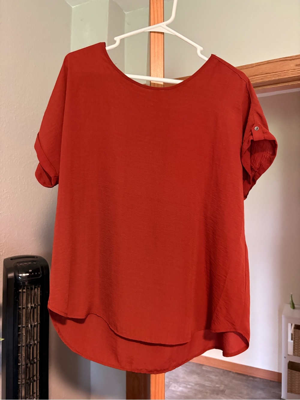Maurices Rust Red Short Sleeve Blouse